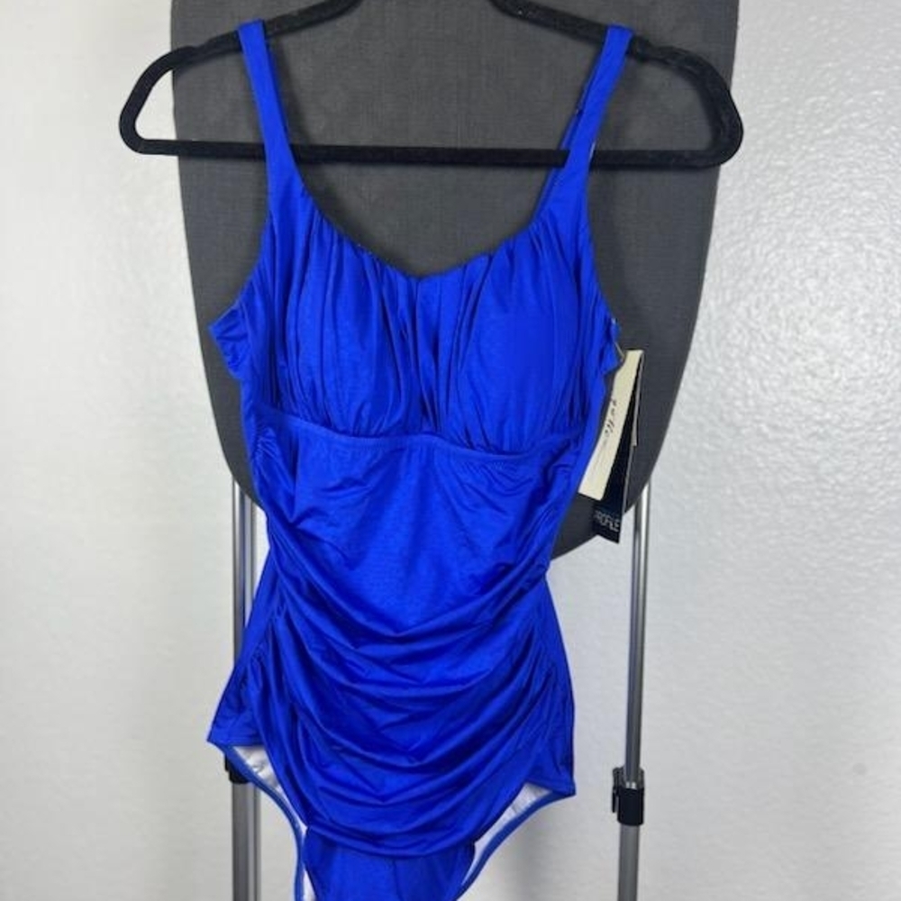 Profile by Gottex Women's One Piece‎ Swimsuit Size 12 Royal Blue